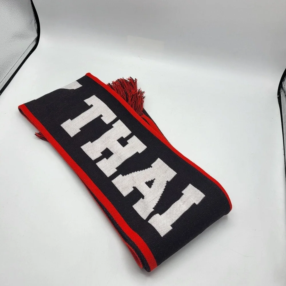 Team‎ Toro Muay Thai MMA Combat Sports Gym Knit Winter Scarf Red Black Bull Logo